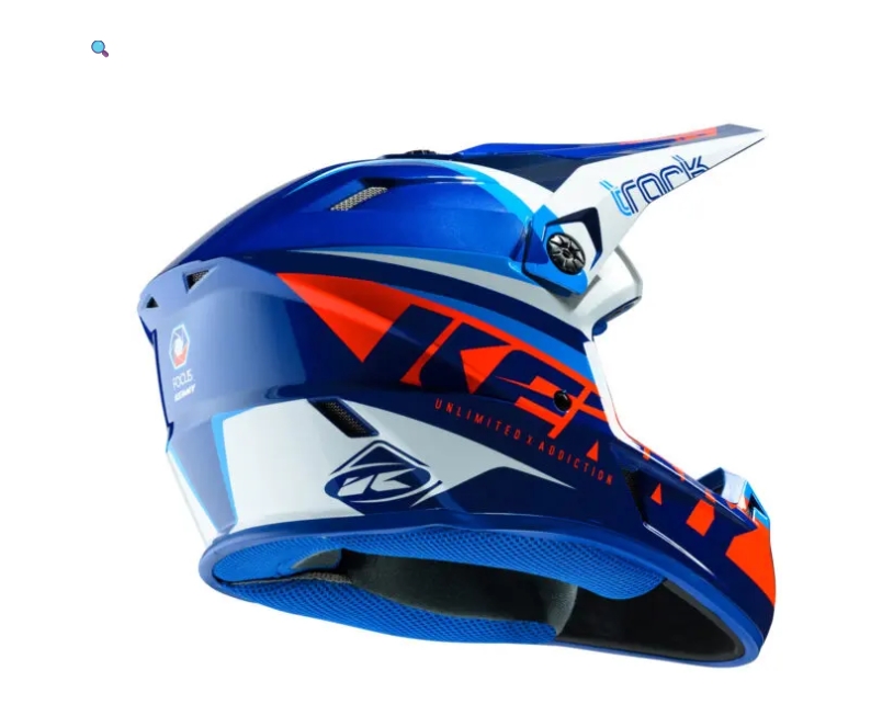 Casque Kenny Racing track focus blanc marine 2