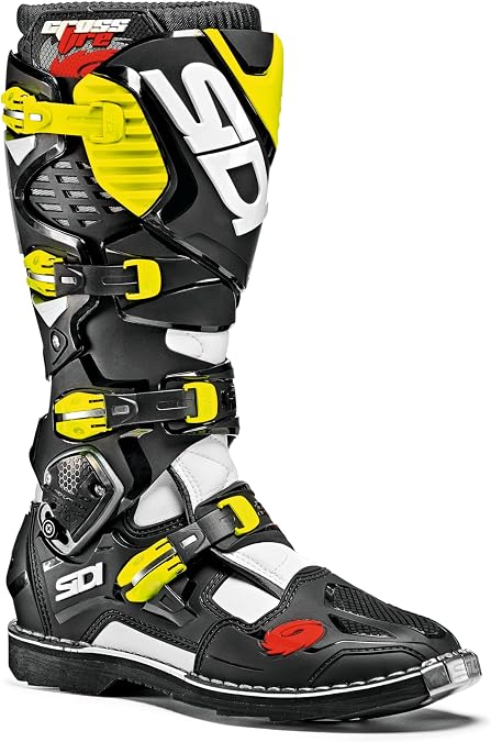 Les bottes de motocross Sidi Crossfire 3 blanc noir jaune fluo